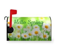 Dacawin Couvertures magnétiques pour boîte aux lettres printanières - Grande taille - 64,8 x 53,3 cm - Motif fleurs d'été - Décoration de boîte aux lettres Hello Spring Floral - Décoration de ferme