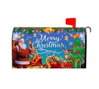 Dacawin Housses magnétiques de boîte aux lettres de Noël de taille standard, motif Père Noël, flocon de neige, cerf, décoration de jardin, cour, 53,3 x 45,7 cm