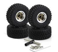 d'accessoires RC Compatible avec Axial pour SCX24 pour AX24 pour TRX4M pour FCX24 1/18 1/24 RC Pièces 4 Pièces 57mm Métal 1.0 "Jante De Roue Beadlock Jeu De Pneus en Caoutchouc