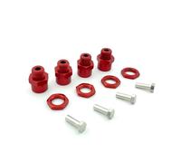 d'accessoires RC Compatible avec Les Pneus De Voiture 1/10 RC 1/8, 4 Pièces en Alliage D'aluminium, Roue De 12mm À 17mm, Adaptateur De Moyeu Hexagonal, Écrous De Conversion D'extension(Red)
