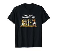 d'accord, Attendez, Je Peux Expliquer Les Faits historiques, historien des Archives T-Shirt Graphique avec Valeur, Homme, Noir, M