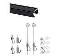 D'accrochage mural for galeries d'art et salles d'exposition avec crochets - Pratique et sûr(1Hook,Black-200cm/78.74 in)