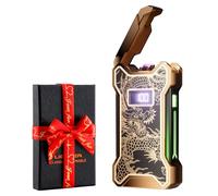 Dachance Electric Lighter for Men Dad Him Digital Counter Bettary Display Windproof Flameless Plasma USB Rechargeable Arc Birthday Gifts for Men, Boyfriend, Husband (Dragon)