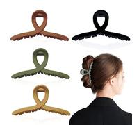 DACHAO Lot de 4 pinces à cheveux mates de 10,9 cm en acrylique antidérapant pour femme - Accessoires de coiffure épais