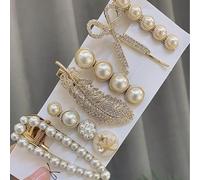 DACHAO Lot de 6 pinces à cheveux en métal avec perles de style coréen, accessoires de cheveux coréens, cadeau de Noël ou d'anniversaire, convient pour les femmes, les petites amies, les dames, les