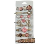 DACHAO Lot de 8 pinces à cheveux en perles coréennes pour femme - Pince à cheveux coréenne en marbre crocodile - Pince à cheveux en forme de bec de canard - Accessoires pour cheveux (géométrique)