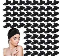 DACHAO Lot de 80 bandeaux amples réglables pour se laver le visage, maquillage pour femme - Bandeaux de soins de la peau pour femme pour se laver le visage, se maquiller (noir)