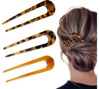 DACHAO Pince à cheveux style fourche, 4 bâtons à cheveux de type P, épingle à cheveux pour femme, épingle à cheveux en forme de U, pince à cheveux pour femme
