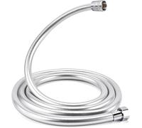 Dachiy Universal Shower Hose (G1/2 Inch, 2M), Shower Hose with Anti-Kink Protection and Anti-Twist Nut with Seals, Flexible Shower Hose, Chrome