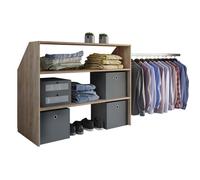 Dacho bibliothèque pour mur en pente 2 tablettes chêne décor.