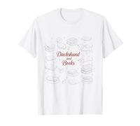 Dachshund Books Doodle Dessin Mignon Lire Livre Amateur T-Shirt
