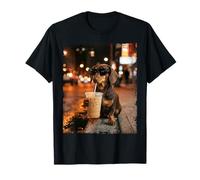 Dachshund Dackel Wiender Café glacé Photo rétro drôle T-Shirt
