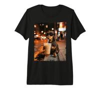 Dachshund Dackel Wiender Café glacé Photo rétro drôle T-Shirt Haut de Gamme