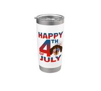 Dachshund Dog American Flag Glasses Happy 4th Of July Gobelet isotherme en acier inoxydable double paroi
