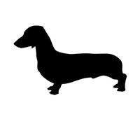 Dachshund Dog Cover Sticker Fun Sticker Cover Couverture Animal Vinyl Décalque 13.6cm x 8.4cm - Noir