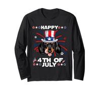 Dachshund Dog Patriotic American 4th of July Dogs Lovers Manche Longue