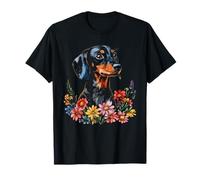 Dachshund Doxie Wiener Fleur pour chien Motif teckel T-Shirt