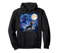 Dachshund Howling at The Moon Night Sky Dog Art Sweat à Capuche