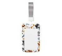 Dachshund-Love-Dog Abs Porte-badge vertical avec film de numérisation transparent
