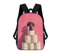 Dachshund on Toilet Paper Tower Dog Bathroom Art Sac À Dos, Cartable Imprimé En 3D, Sac À Goûter, Sac À Dos De Voyage, Sac À Dos Entre Amis, Sac À Dos Scolaire Pour Filles Et Garçons 17inch