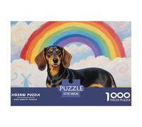 Dachshund Puzzle 1000 Pièces Art Collection Animal de Compagnie Chien Puzzle Difficile Impossible pour Adultes Adultes Et Enfants Dès 14 Ans38x26cm/1000pcs