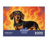 Dachshund Puzzle 1000 Pièces Détente & Relaxation Animal de Compagnie Chien Illustration Colorée Adultes Et Enfants Dès 14 Ans70x50cm/1000pcs