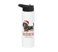 Dachshund Through The Snow One Horse Open Sleigh Stainless Steel Insulated Water Bottle