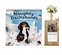 Dachshund Wall Calendar, 12 Month Family Appointment Planner, Home Organize | Cute Dachshund Theme Monthly Layout Tracks Appointments Events Tasks And Family Plans For Kitchen Office Classroom Dorm