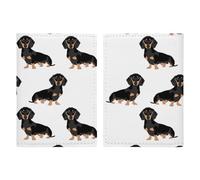 Dachshund Weiner - Étui de passeport de voyage avec emplacements pour cartes de crédit et carte d'embarquement pour voyage, carte d'identité familiale (20,3 x 13,7 cm)
