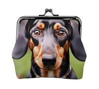Dachshund Weiner Pet Dogs Print Porte-monnaie compact 11,5 x 10,5 cm avec pochette étanche