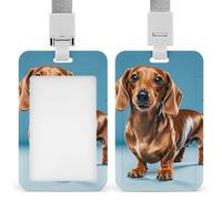 Dachshund Weiner Porte-badge pour chien avec cordon amovible, étanche pour bureau, lieu de travail