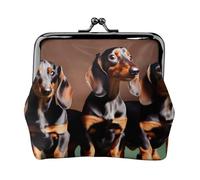 Dachshund Weiner Porte-monnaie compact avec fermeture à glissière 11,5 x 10,5 cm