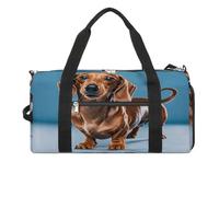 Dachshund Weiner Sac de gym pour chien pour homme et femme avec compartiment à chaussures étanche Sac de voyage Sac de sport pour gymnases et yoga, Teckel Weiner Pet Dog, Taille unique