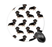 Dachshund Weiner Tapis de souris rond à glissement lisse extra densité portable confortable pour bureau, maison, bureau, 20 x 20 cm