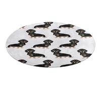 Dachshund Weiner Tapis rond doux et absorbant et antidérapant pour chambre à coucher, salon, décoration d'intérieur - 60 x 60 cm