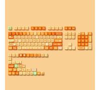 Dachsy Lot de touches personnalisées en PBT sur le thème orange fruit - Convient pour les commutateurs Cherry MX 61/64/68/84/87/104/108 et autres claviers mécaniques (MDA 138 touches)
