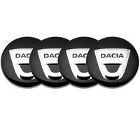 Dacia Cache-Moyeux pour Jantes, Emblème Logo Noir et Blanc, Lot de 4 Pièces
