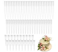 Dacitiery Lot de 60 tubes de fleurs avec pic pour arrangement floral, décoration de gâteaux, trois tailles