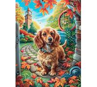 Dackel d'automne 1000 Pieces Casse-tête Adolescent en Carton Épais Haute Densité Animaux de Paysage Naturel Difficulté Moyenne Activité Éducative Passe-Temps Cadeau Noël Pas Cher 1000 PCS