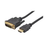 DACOMEX - Câble adaptateur - liaison double - HDMI mâle pour DVI-D mâle - 2 m - vis moletées