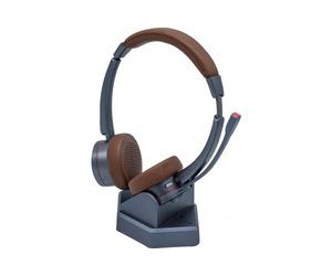 Dacomex Casque UC sans fil BlueTooth Binaural Pearl Blue + socle USB-A