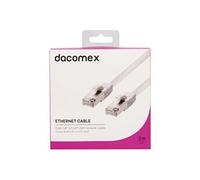 Dacomex - Cordon de raccordement - RJ-45 (M) pour RJ-45 (M) - 2 m - paire torsadée écrantée (F/UTP) - CAT 6 - sans halogène, sans crochet - blanc