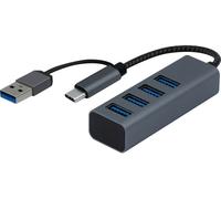 DACOMEX Hub USB HB314 4 x Type-A, adaptateur Type-A / Type-C
