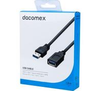 DACOMEX Rallonge USB 3.1 Gen1 Type-A - Type-A noire - 1,8 m