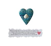 DACONGMING Coeur de poche | Cœur de prière | Tenez un petit cœur en argile | cadeau inspirant | comprend un cœur de poche Love Hug Message pour le confort et des pierres pour les pots de plantes,