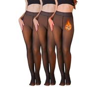 DACONGMING Collant Polaire Femme Effet Transparent Hiver Collant Femme Thermique Legging Chaud Élasticité Taille Haute Fleece Tights Collants Thermiques Slim Mode Leggings Chaleureux (3PCS Coffee, M)