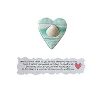 DACONGMING Cœur de poche | Cœur de prière | Tenir le petit cœur en argile | Cadeau inspirant | Contient un cœur de poche Love Hug Message pour le confort et des pierres pour les jardinières non polies