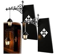 DACONGMING Lanternes Décoratives Pour Bibliothèque, Mini Lanterne De Bibliothèque, Lampes De Table En Fer, Lampe De Chevet Led Vintage Pour Les Amateurs De Littéraire，Noir 2 Pièces