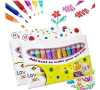 DACONGMING Pens, Popcornpens Stylos à Pop-Corn GonfléS Magiques 3D, 1 Ensemble De 12 PièCes, Cartes De VœUx, d'anniversaire Et NoëL，En couleur-2PCS