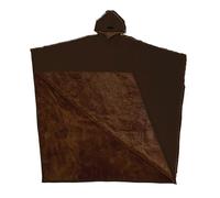 DACONGMING Poncho Polaire Femme Homme Couverture à Capuche Pull Plaid Canape Grande Taille Douce et Chaude Plaid Portable Plaids a Manches Polaire (Brown, One Size)